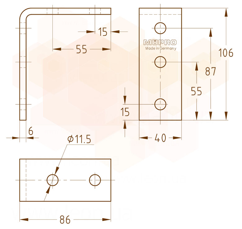 MPR/MPC кутник довгий 90°