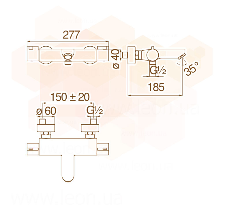 Nobili ABC AB87010/1CR смеситель для ванной термостат
