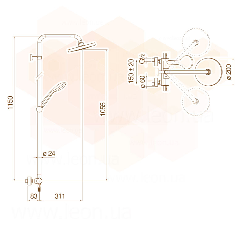 Nobili ABC AB87030/30CR душевой набор
