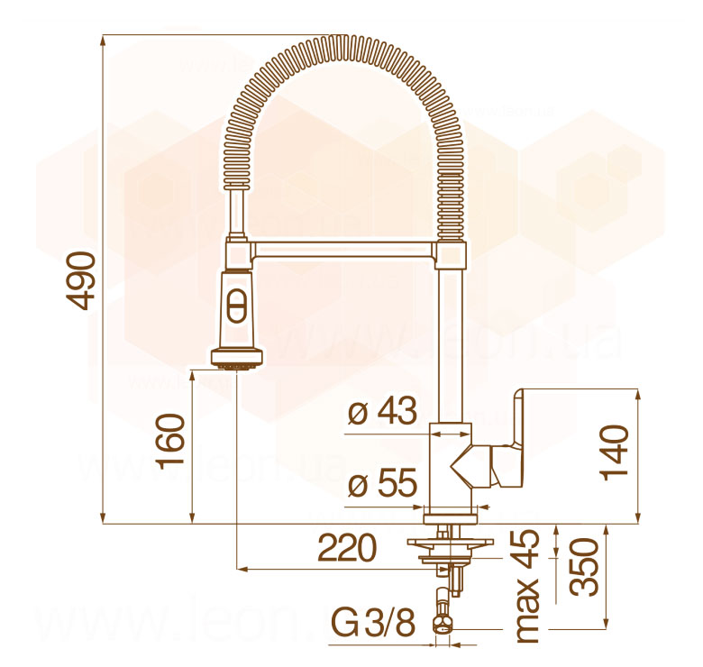 AB87300/3CR Nobili ABC смеситель для кухни пружинный