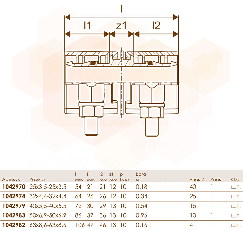 Uponor Wipex PN10 муфта зажимная