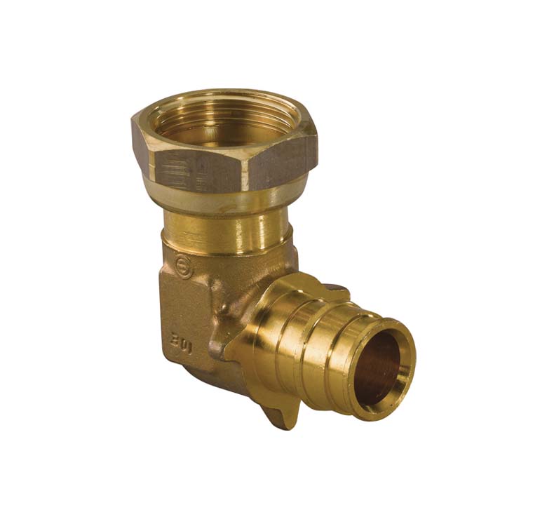Uponor Q&E латунь колено с накидной гайкой