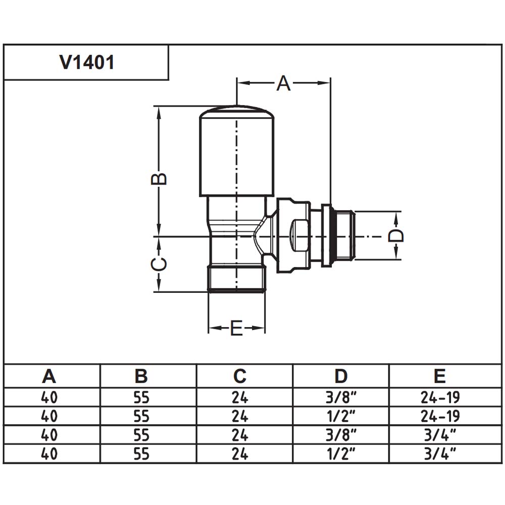 V1401 Carlo Poletti радиаторный кран