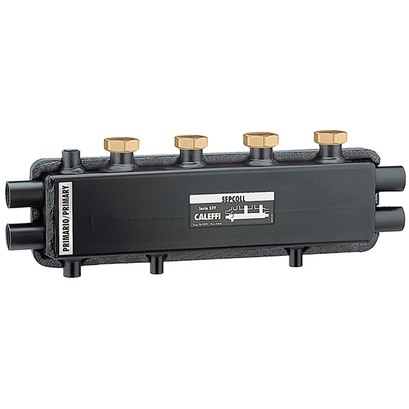 559221 Caleffi гідравлічний колектор-сепаратор 125мм 2+1 Sepcoll