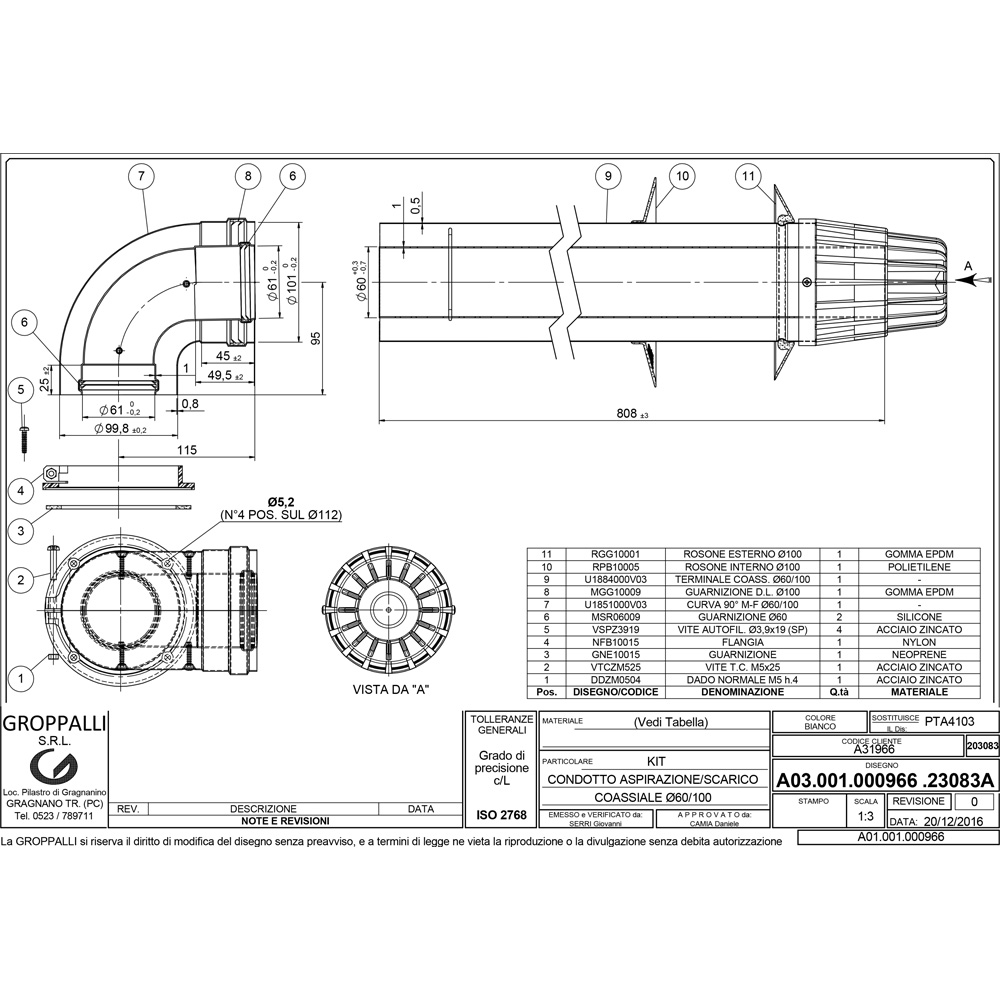 Groppalli A31966 комплект димоходу традиційний 60/100