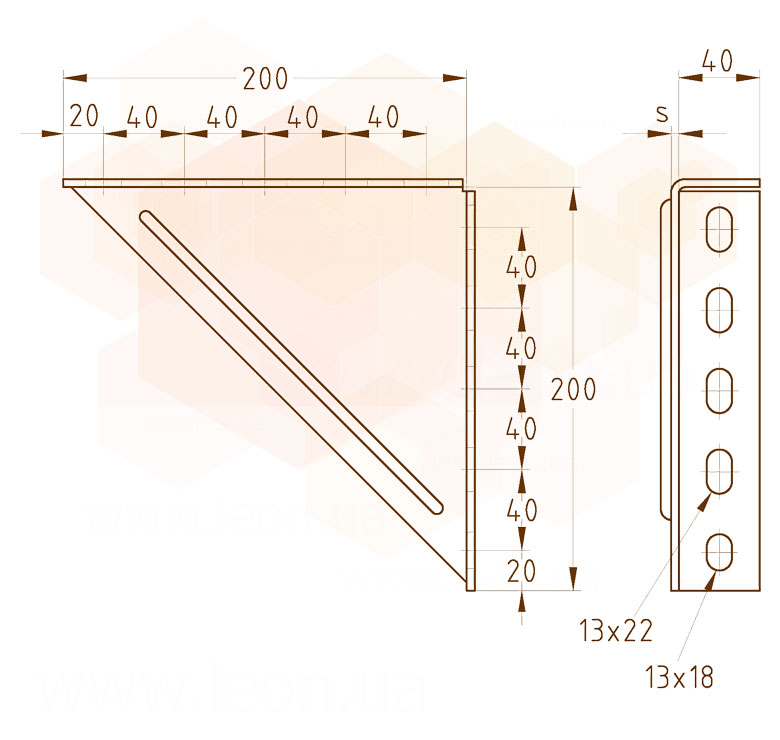 Mupro MPR/MPC кронштейн консольний 200x200