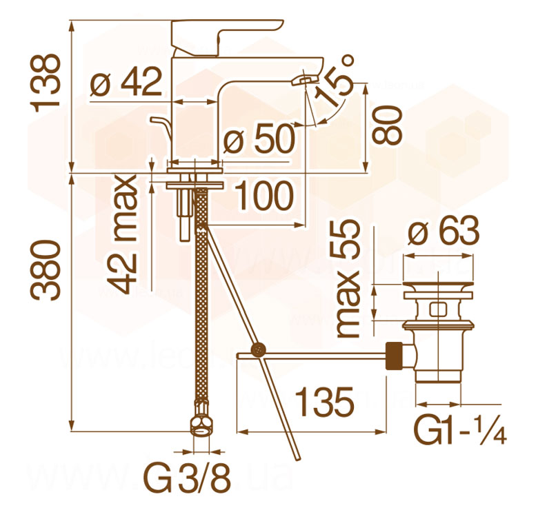 ABE87118/1CR Nobili ABC смеситель для умывальника