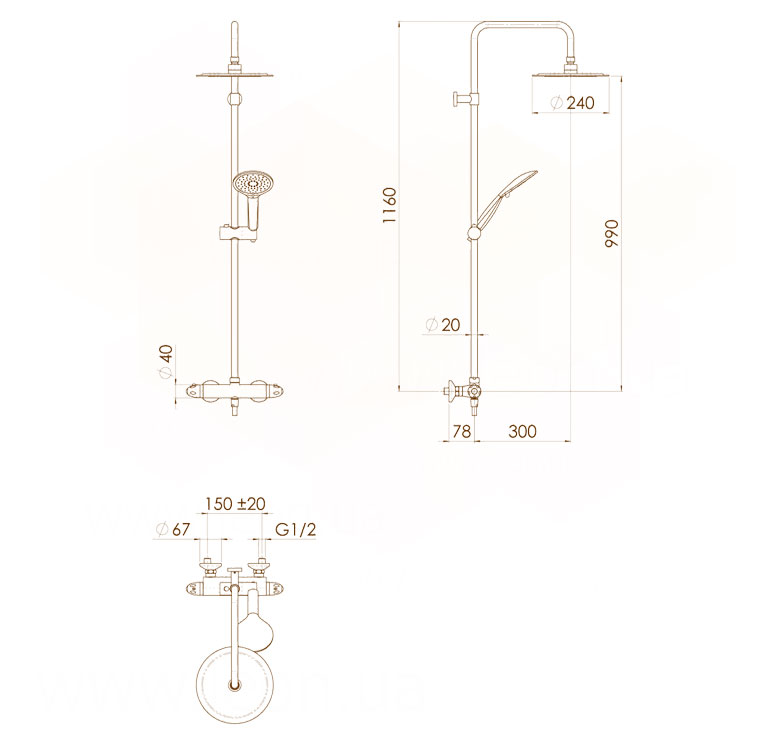 Nobili TAMI TM85130/60CR душевой комплект