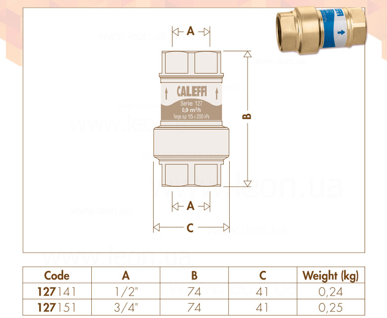 Caleffi 127 Autoflow