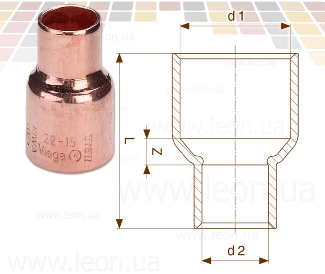 95240 муфта редукційна мідна Viega розміри